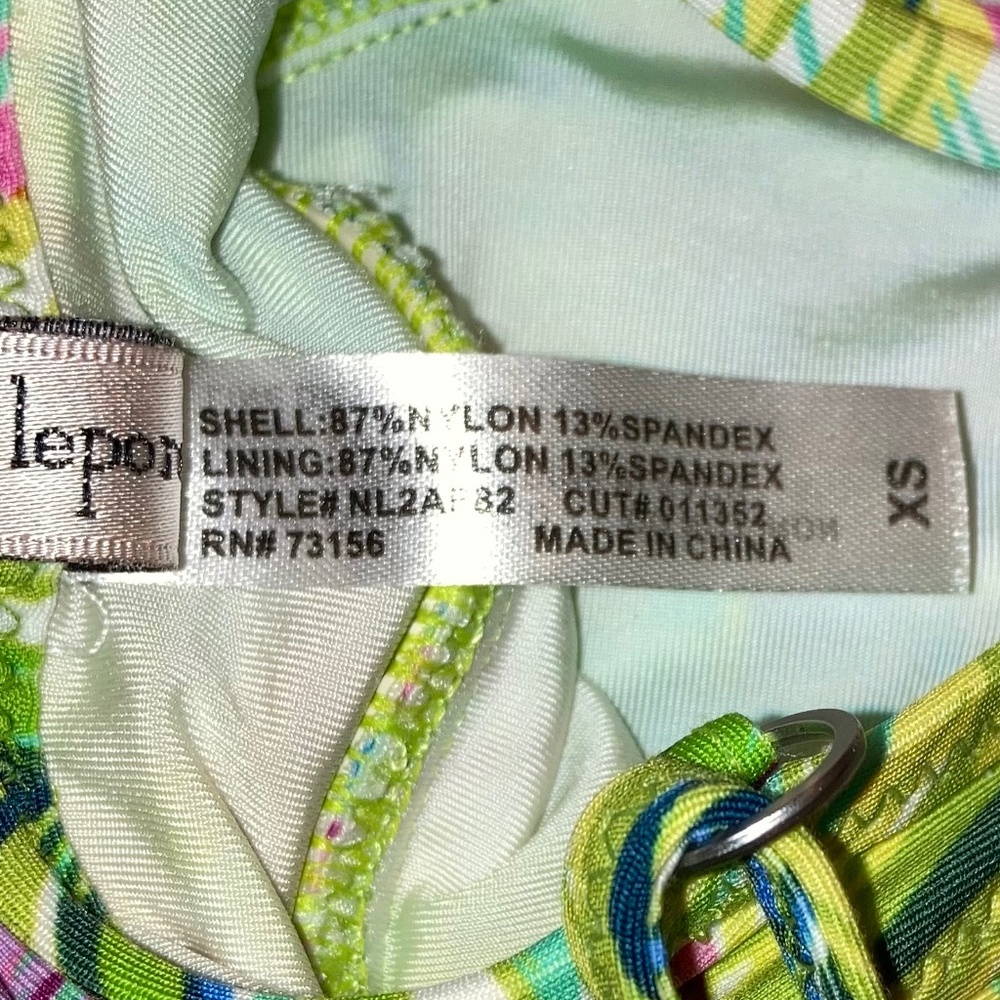 Nanette Lepore Tankini XS Central Park Honey Peacock Feathers - Picture 4 of 4